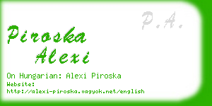 piroska alexi business card